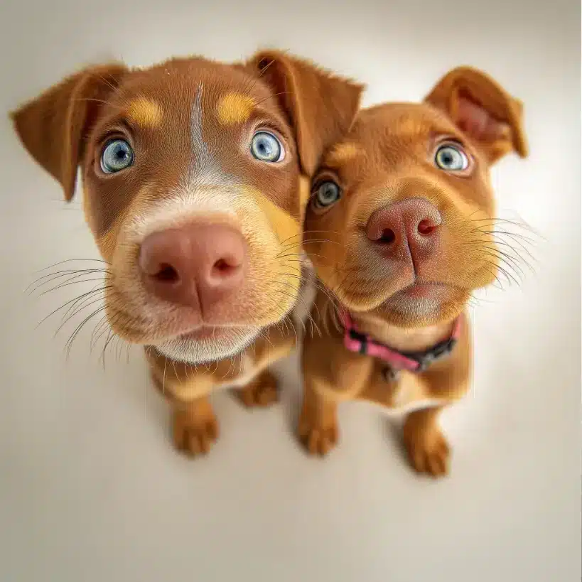 שתי גורים מסתכלים על המצלמה_בית הכלבים