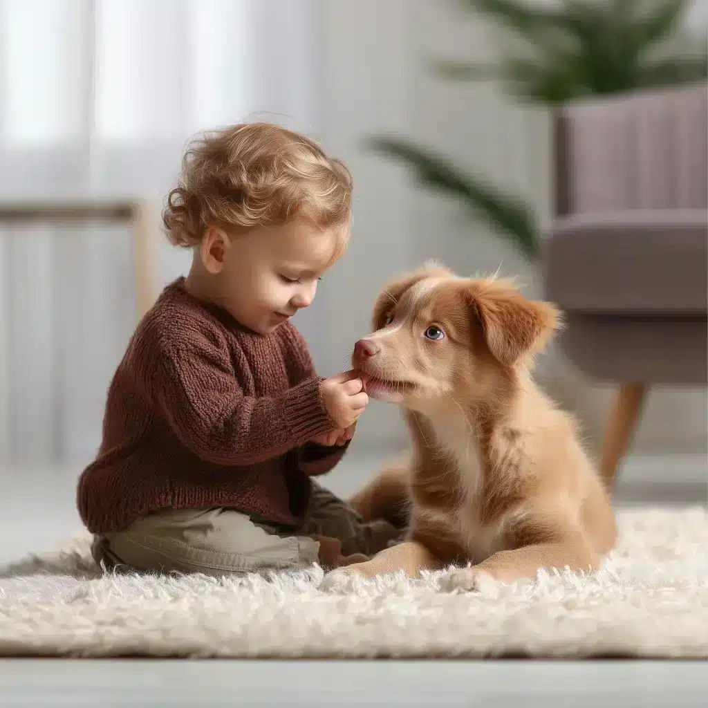 ילד קטן מאכיל כלב, קורס אילוף אונליין