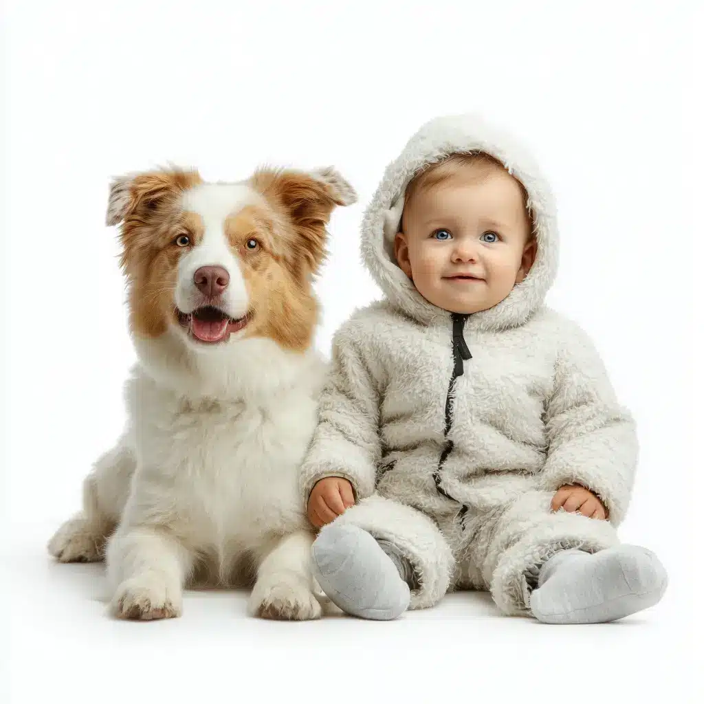 כלב שוכב ליד תינוק _ קורס אילוף אונליין