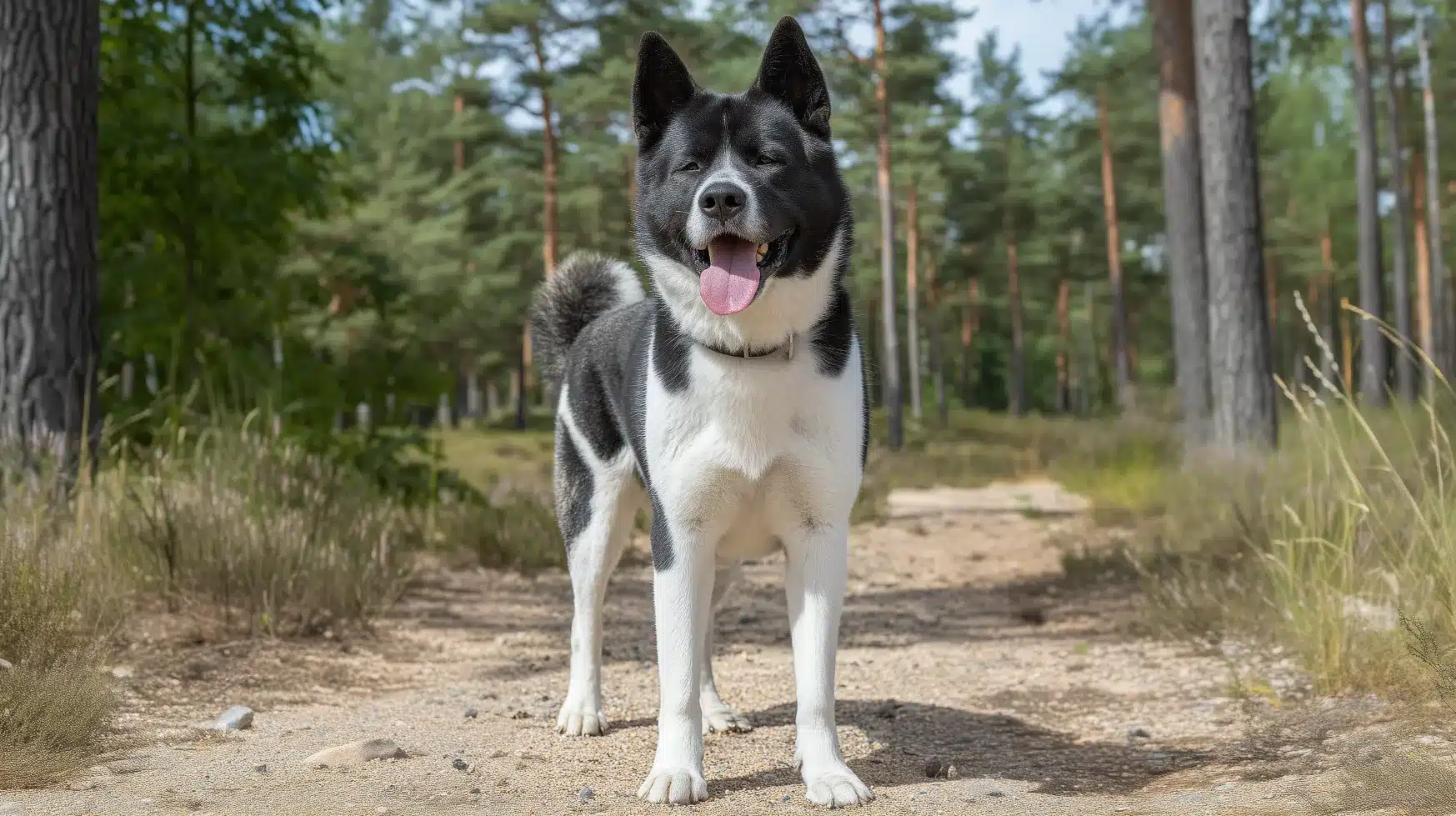 אקיטה אמריקאי ביער בית הכלבים
