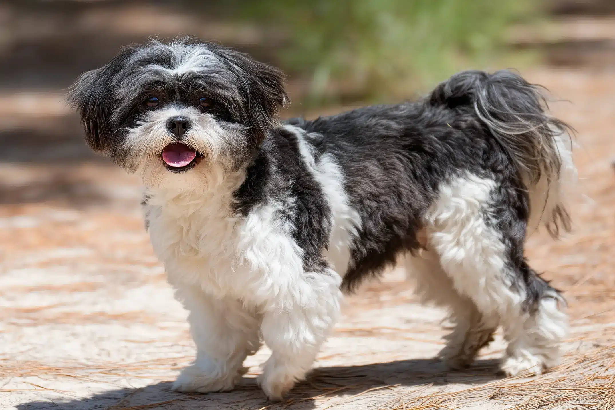 כלב שיצו שחור ולבן בית הכלבים