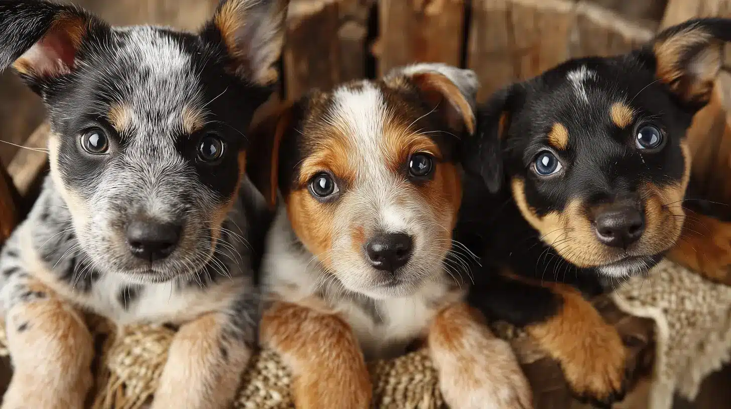 גורים של כלב רועה בקר אוסטרלי