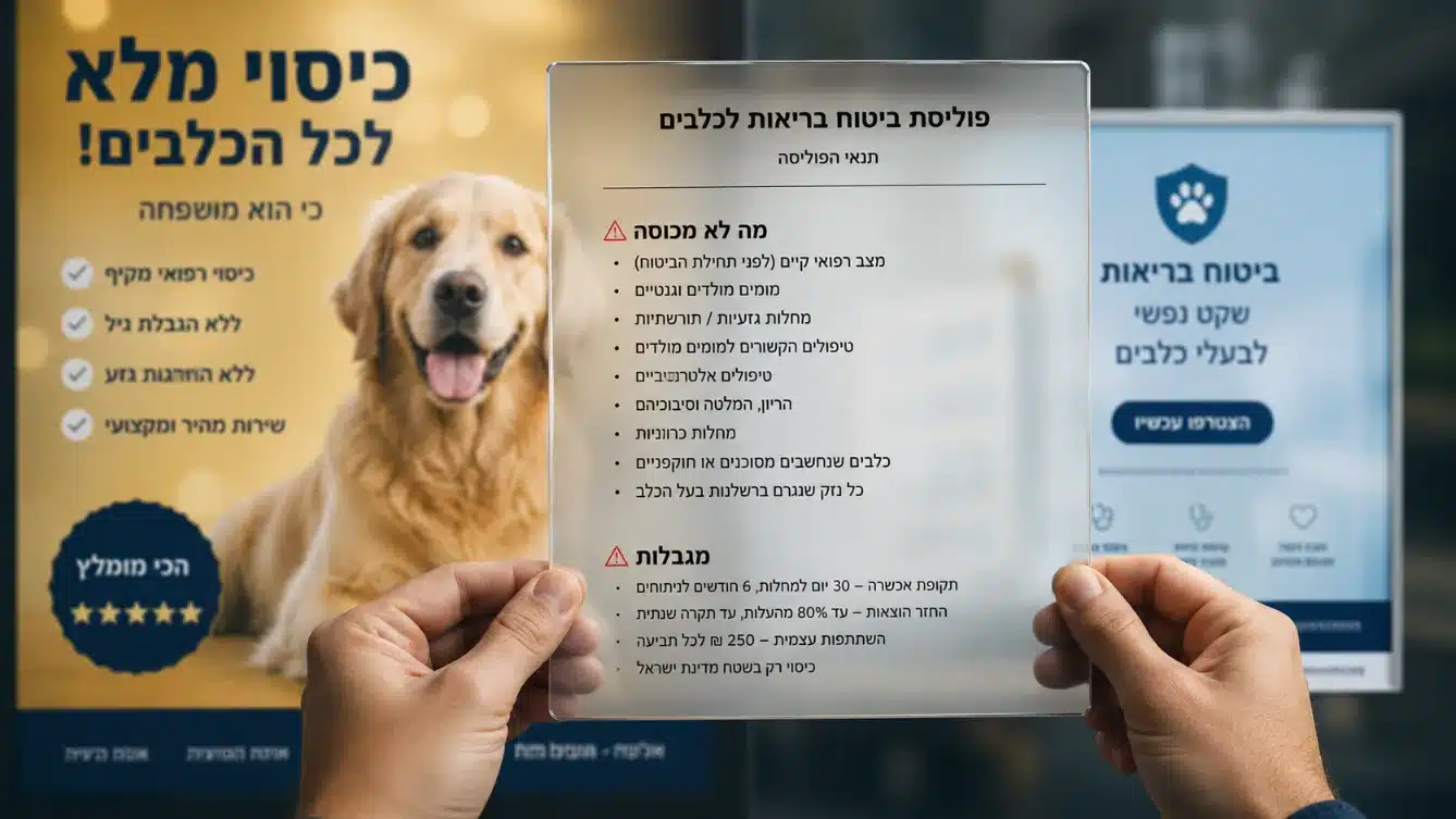 ביטוח בריאות לכלבים גזעיים השוואה