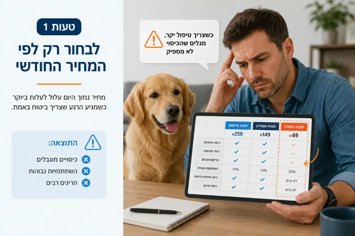 טעות נפוצה בבחירת ביטוח לכב