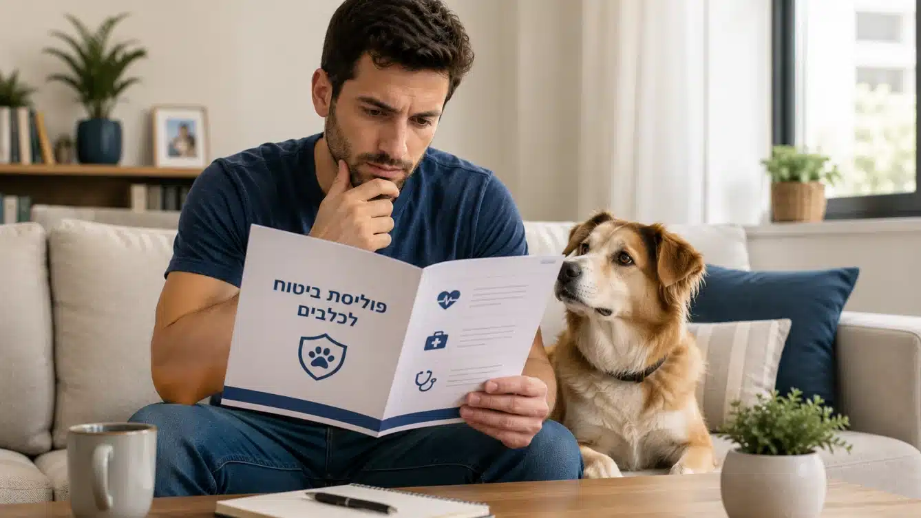 סבר ויזואלי על החרגת מחלות קיימות בביטוח כלבים: מצבים רפואיים שהחלו לפני ההצטרפות או במהלך תקופת האכשרה שאינם מזכים בהחזר כספי